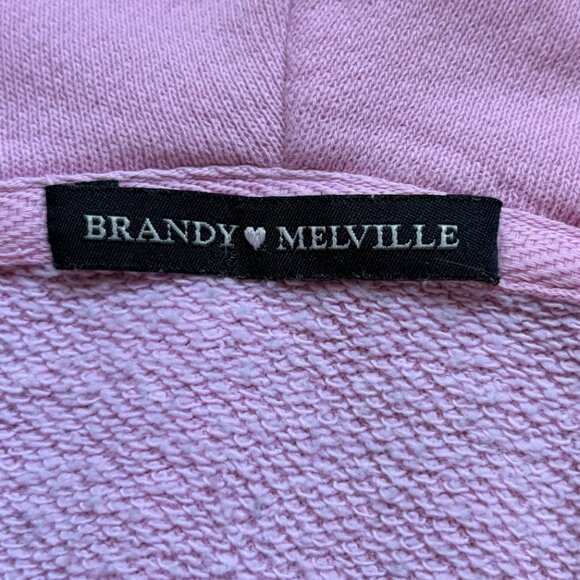 Brandy Melville Cropped Zip Hoodie – Light Pink – One Size / Fits Like Small - Picture 3 of 8